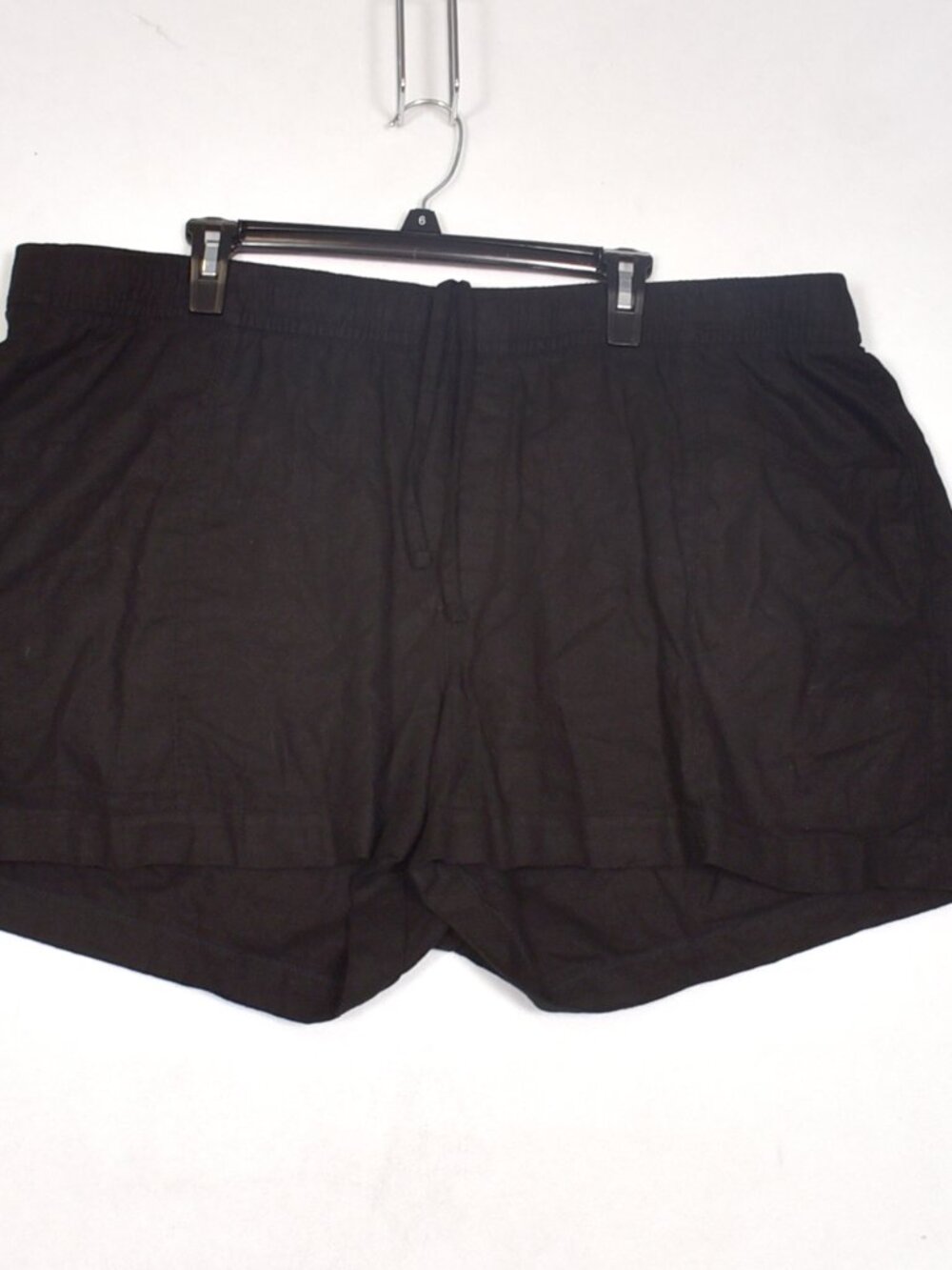 Old Navy Shorts Women's Black Linen Blend Pull On Drawstring Waist Size XXL